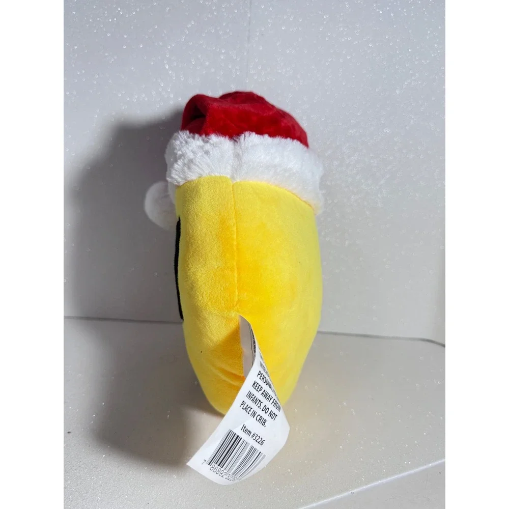 MSA Trading Sunglasses Emoji Red Santa Hat Christmas Plush Pillow 12 Inch Yellow